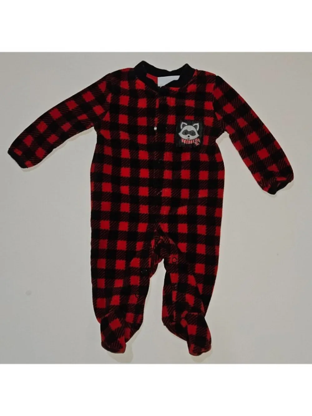 6 Pairs Footie Pajamas Lot NB 0-3-6 Months Baby Boy Buffalo Plaid Weeplay Carter